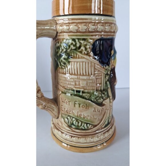 Vintage Collectible Embossed German Beer Stein Made in Japan 7 Inch Tall - Picture 7 of 10